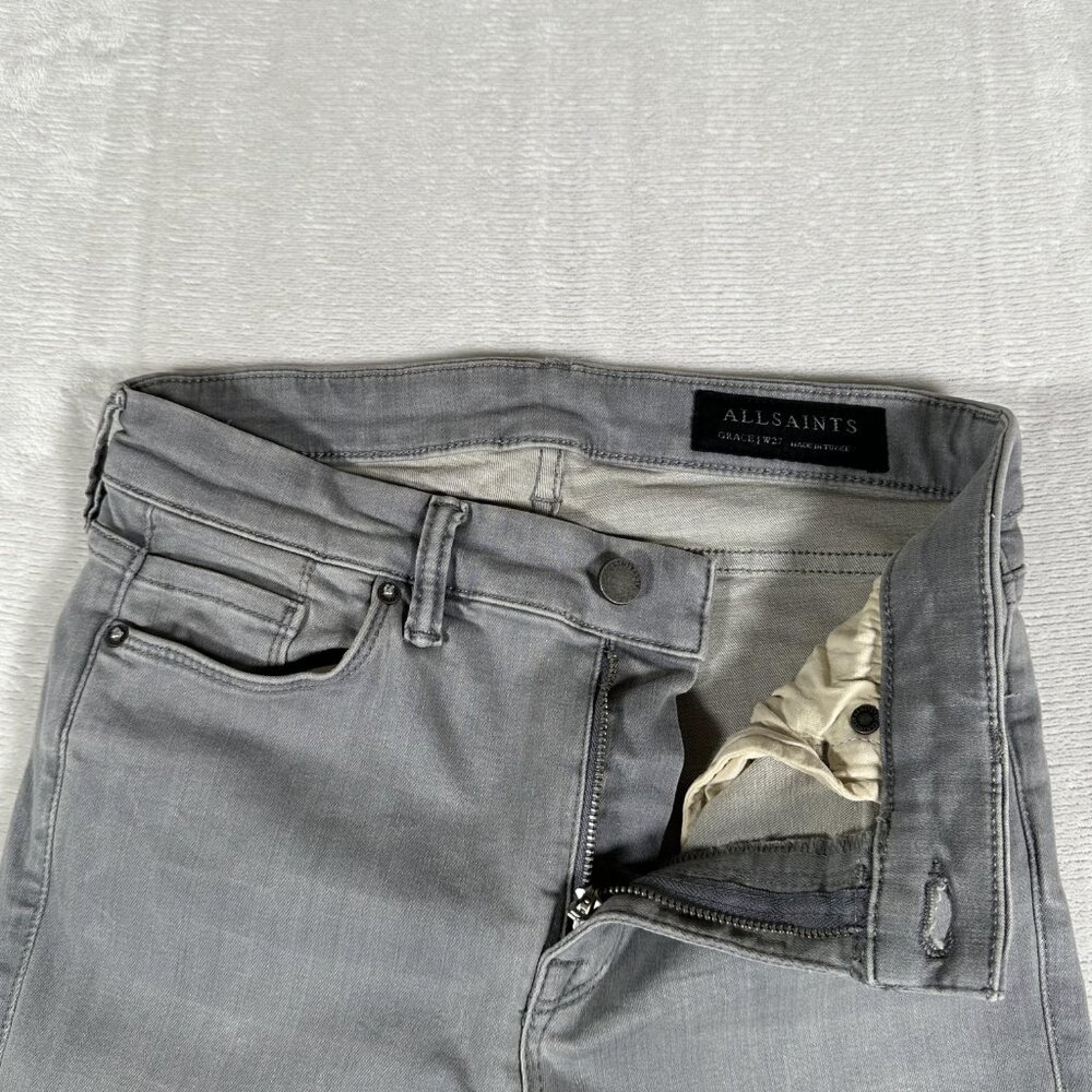 All Saints Grace Jeans Women Size W27 L29 Gray Skinny Denim Cotton Blend GUC - Picture 6 of 10